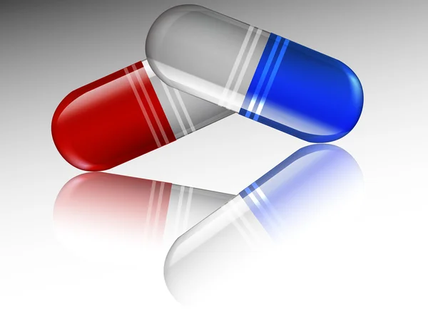 Capsules with reflection Stock Illustration