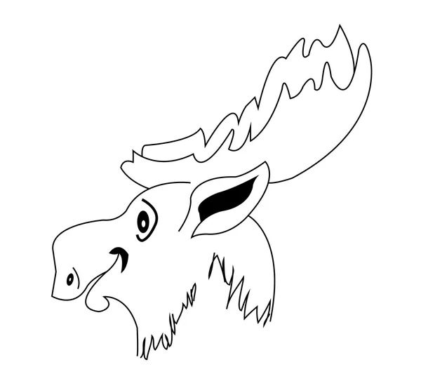 Silhouette moose muzzle — Stock Vector