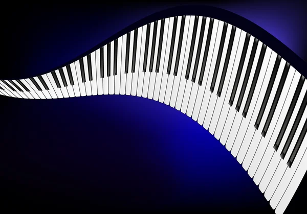 Gewellte Klaviertastatur — Stockvektor