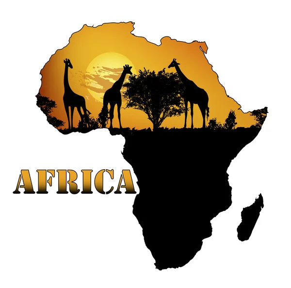 Fauna of Africa en el mapa — Vector de stock