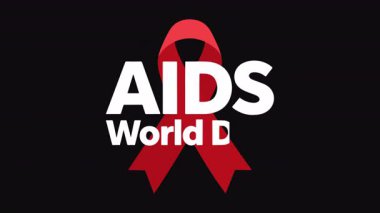 AIDS Dünya Yayı tipografisi, sanat videosu illüstrasyonu.