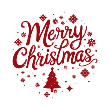 Mutlu Noeller kar tanesi tipografisi, vektör sanat çizimi.