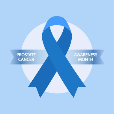 Prostat Kanseri Farkındalığı Ay mavi Kasım kurdelesi, vektör sanat illüstrasyonu.