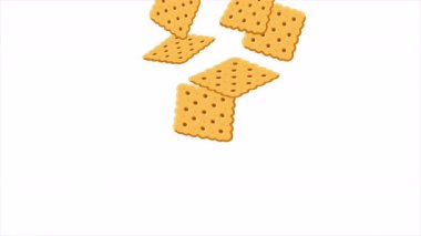 Krakerler düşen kurabiyeler, sanat videosu illüstrasyonu.