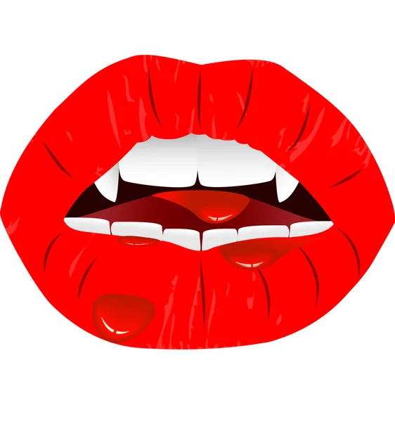 Lábios de vampiro — Vetor de Stock