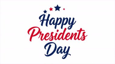 Başkanlar Mutlu Günler tipografisi, sanat videosu illüstrasyonu.