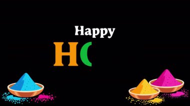 Holi Mutlu Hint Festivali Sancak Pudrası, sanat videosu illüstrasyonu.