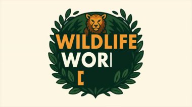 Vahşi yaşam günü aslan tipografisi, sanat videosu illüstrasyonu.