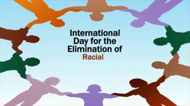 Irksal ayrımcılık uluslararası gündüz grubu insanları, sanat videosu illüstrasyonları.