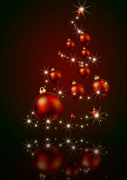 Рождественская елка с шариками — стоковый вектор