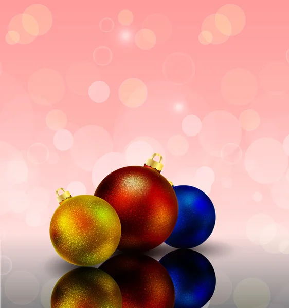 Boules festives sur fond bokeh — Image vectorielle