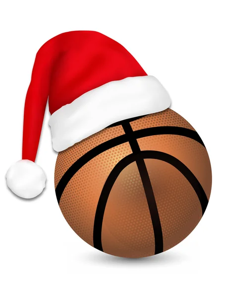 El uso de Santa Claus en una pelota de baloncesto — Archivo Imágenes Vectoriales