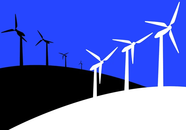 Иллюстрация экологической ветряной мельницы — стоковый вектор
