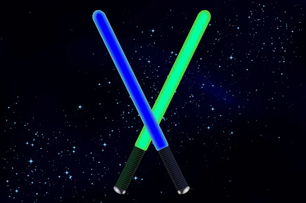 Lightsaber uzayda — Stok Vektör