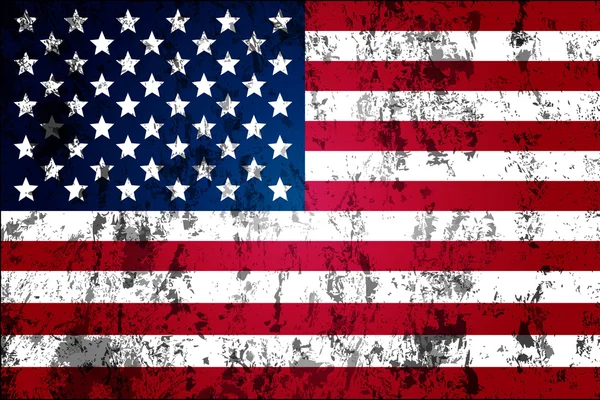 Bandeira suja desgastada dos EUA — Vetor de Stock