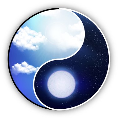 Yin and Yang is the Day that night clipart