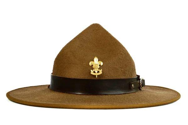 Cappello a tesa marrone - cappello di scout — Foto Stock