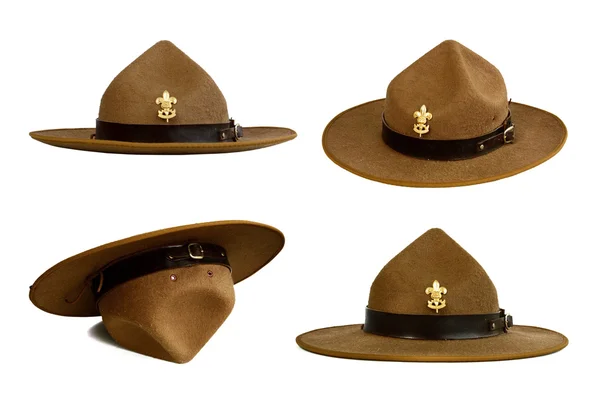 Brown brim hat - hat of scout — Stock Photo, Image