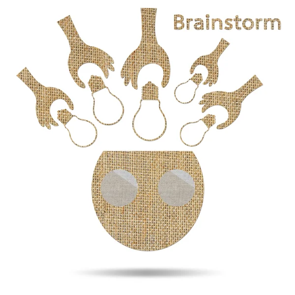 Säckväv kreativ idé konceptet brainstorming — Stockfoto