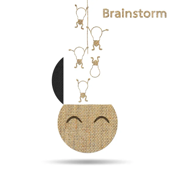 Säckväv kreativa lampa idé konceptet brainstorming — Stockfoto