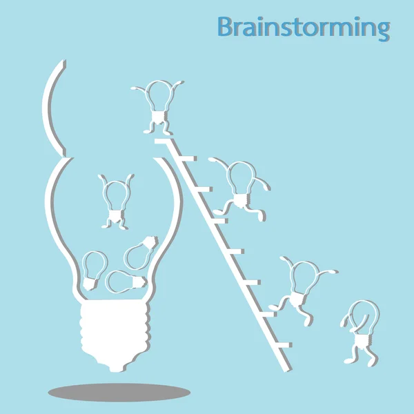 Light Bulb Brainstorming koncept — Stock vektor