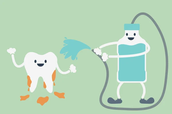 Nettoyage dentaire par rince-bouche — Image vectorielle