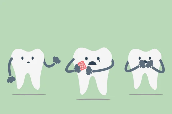 Douleur dentaire due à des maux de dents — Image vectorielle