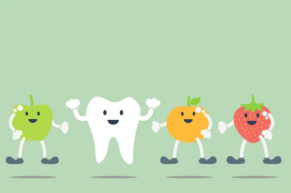 Зубы и фрукты — стоковый вектор