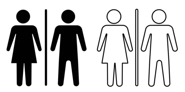 Silhouette Eines Mannes Und Einer Frau Paar Umreißt Symbol Artikelsymbol — Stockvektor