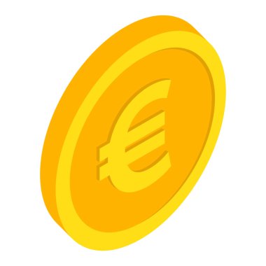 Bozuk para simgeleri. Dolar parası. Para birimi sembolleri izometrik, 3 boyutlu. Vektör illüstrasyonu