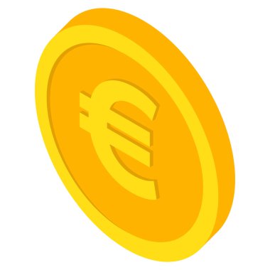 Bozuk para simgeleri. Dolar parası. Para birimi sembolleri izometrik, 3 boyutlu. Vektör illüstrasyonu