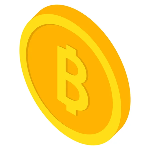 Bitcoin Platte Vector Pictogram Crypto Valuta Munt Cryptogeld Embleem Web — Stockvector