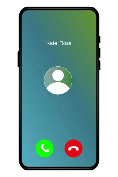 Modello Dello Schermo Chiamata Mobile Interfaccia Chiamata Arrivo Sullo Schermo Grafiche Vettoriali