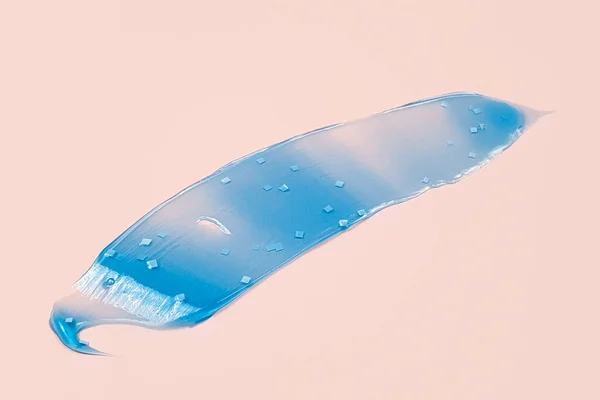 Mancha Gel Azul Sobre Fondo Rosa Concepto Natural Cosmética Spa — Foto de Stock