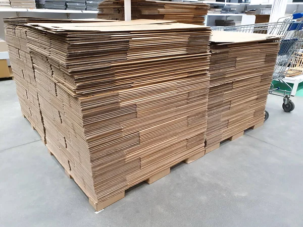 Stack Folded Paper Box Warehouse Hardware Store — Stock Photo, Image