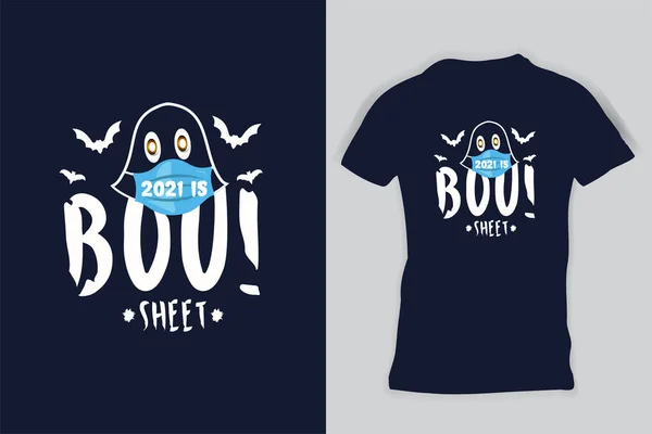 2021 Ist Boo Sheet Ghost Halloween Männer Frauen Shirt Stockillustration