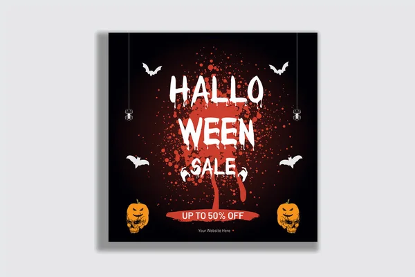 Halloween Verkauf Banner Werbung Und Social Media Banner Vorlage Stockillustration