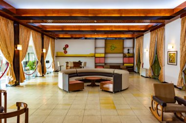 Ho Chi Minh Şehri, Vietnam - CIRCA Jan 2020: Bağımsızlık Sarayı 'nda bir oyun odası.