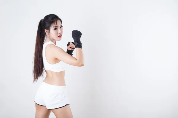 Belle femme de boxe — Photo