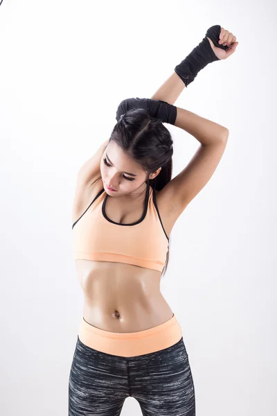 Mulher de boxe bonita — Fotografia de Stock