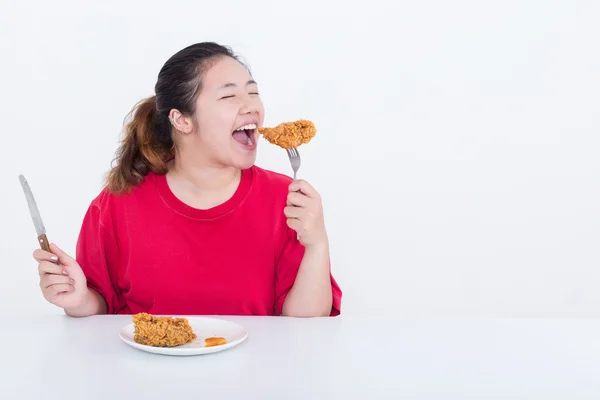 Mujer con comida rápida —  Fotos de Stock