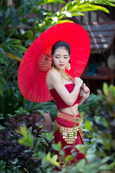 Thai Woman In Traditional Costume — Stock Photo, Image