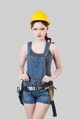 seksi kadın inşaat işçisi