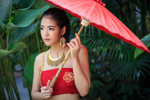 Thai Woman In Traditional Costume