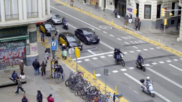 Barcelona City Streets Spain — Stock Video