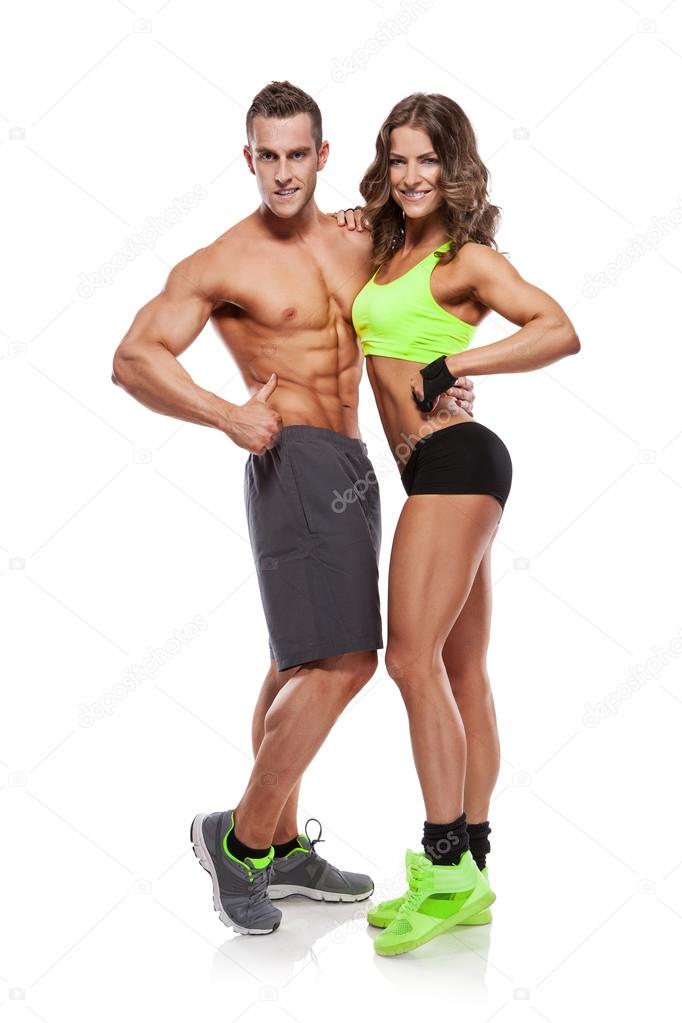 beautiful young sporty sexy couple