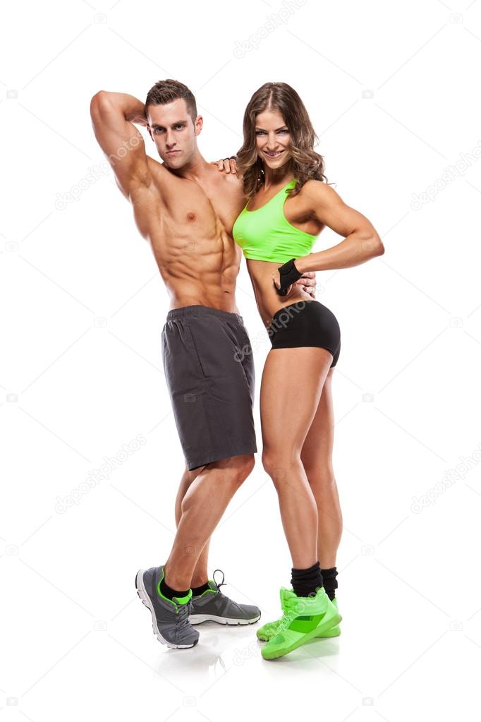 beautiful young sporty sexy couple