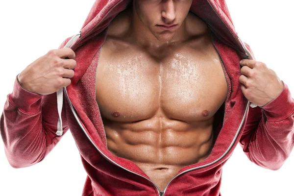 Atletisk Man Fitness modell Torso visar sex-pack abs — Stockfoto