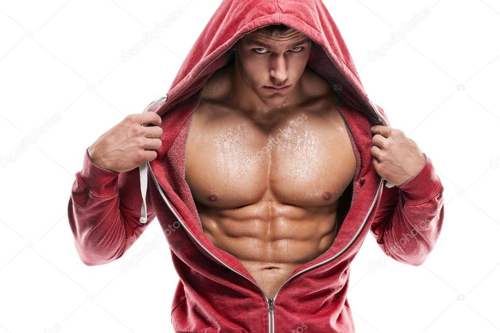 Athletic Man Fitness Model Torso showing six pack abs