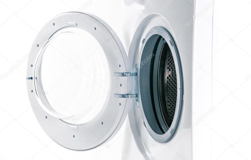 Washing machine with an open door detail